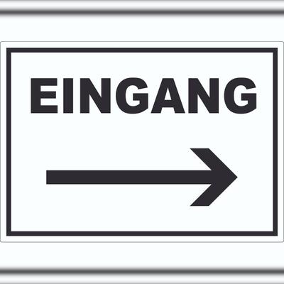 HB-Druck Eingang Aufkleber mit Pfeil nach rechts A0 (841x1189mm)
