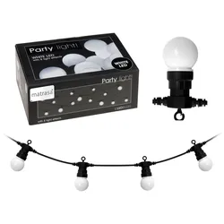 Partybeleuchtung Lichterkette außen mit 10 Lampen (je 3 LED) - 4,5 Meter