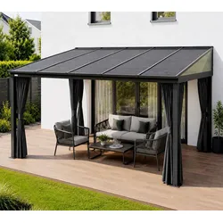Sojag Portland 1014 | Alu Terrassenüberdachung mit Zubehör | 3x4 m - Anthrazit