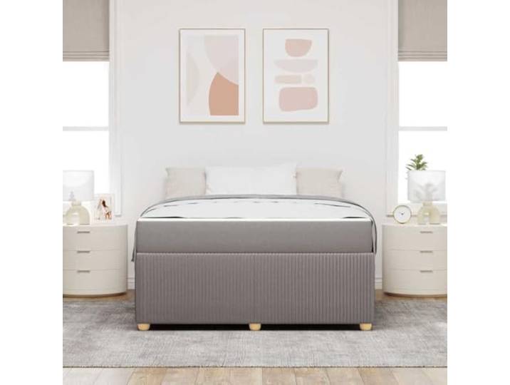 KTHLBRH Doppelbett 160 x 200 cm mit Matratze Taupe Struktur aus Holz, mittlere Härte, atmungsaktiver Stoff, modernes Design
