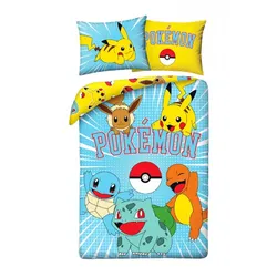 Pokémon Bettwäsche Set aus Baumwolle Bettdeckenbezug 140 × 200 cm