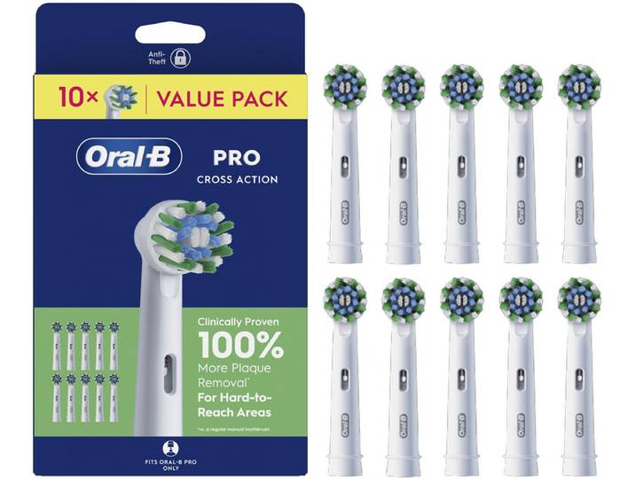 Oral-B Pro Cross Action Opzetborstels - Wit - 10 Stuks