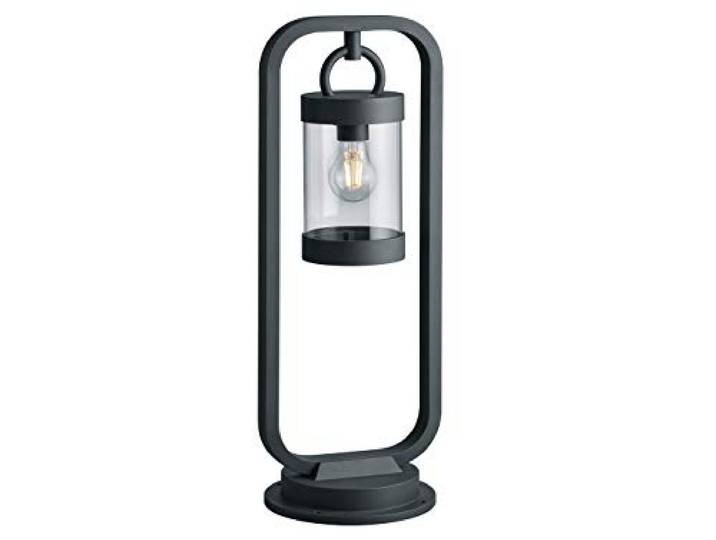 Trio Leuchten Sambesi 504160142 Lampadaire d'extérieur\, en fonte d'aluminium\, couleur : noir mat et acrylique transparent\, avec culot :1 x E27
