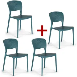 Plastik-Esszimmerstuhl EASY II 3+1 GRATIS, blau