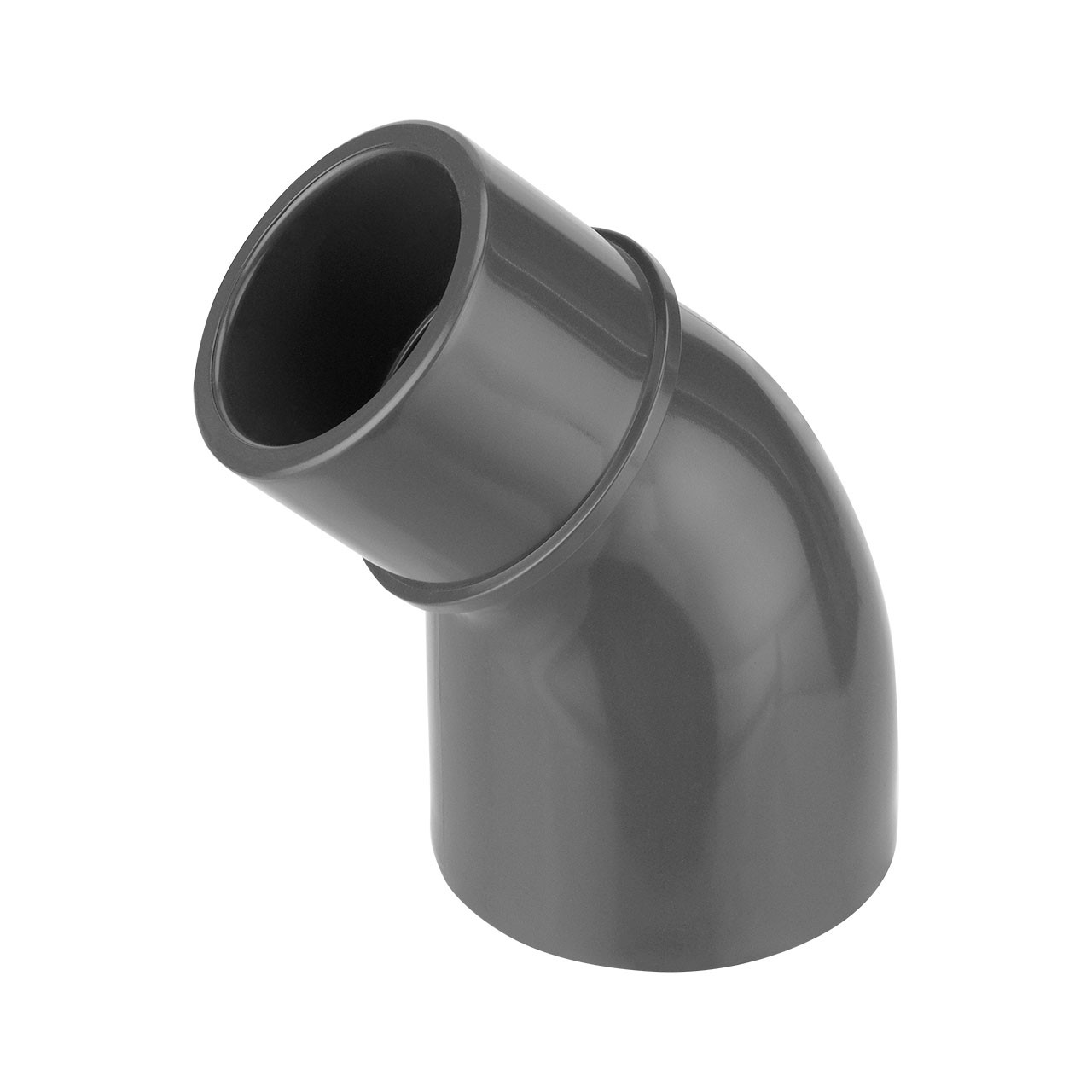 REKUBIK PVC-U Winkel 45° reduziert 2x Klebemuffe 40mm x 50mm 7102550