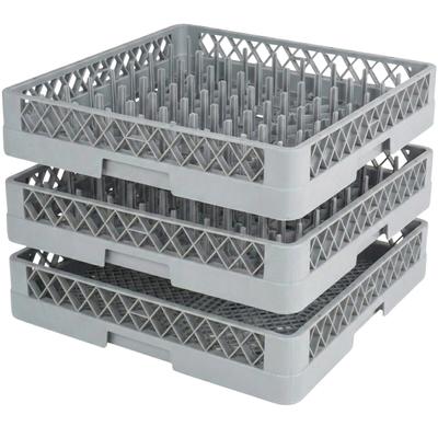 MORLEOS 2+1 Set Spülkorb 50x50 für Gastro – 2x Tellerspülkorb + 1x Besteckspülkorb - Geschirrkorb für Restaurant Hotel - Abtropfkorb