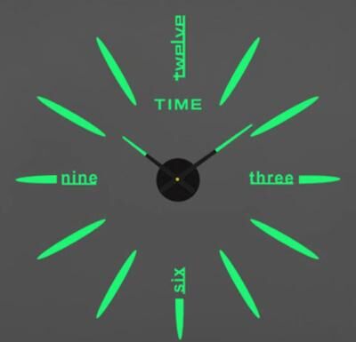 Inspire Select Modern 3D DIY Acrylic Mirror Wall Clock Large Frameless Quartz Decorative Wall Clock 022 Luminous 3d Diameter 39.4 51.2 In