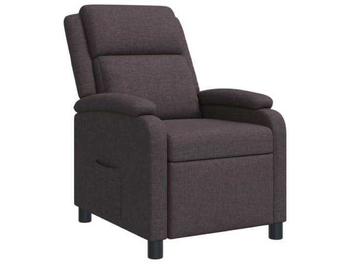 Relaxsessel Dunkelbraun Stoff mit verstellbarer Rückenlehne 115-160 Grad Metall-Holz-Gestell, 100% Polyester, Schaumstoff-Füllung, pflegeleichter Bezug, modernes Design