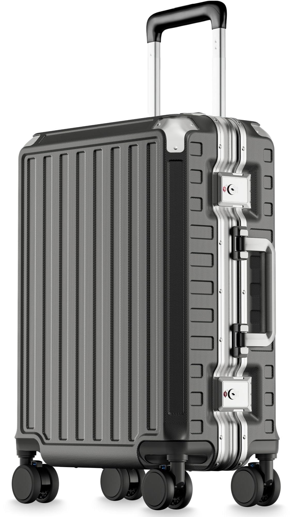 Handgepäckkoffer - Aluminiumrahmen - TSA-Schloss - 33 Liter - Schwarz