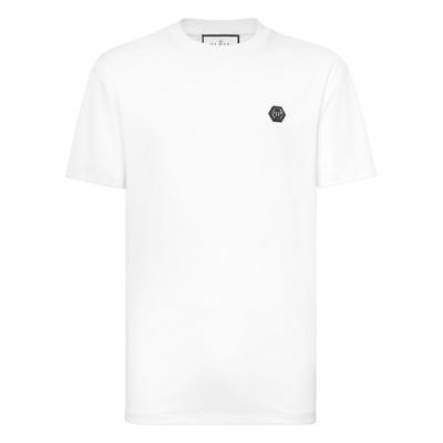 T-Shirt PHILIPP PLEIN "Hexagon", Herren, Gr. L, 01, weiß, Obermaterial: 100% Baumwolle, Shirts T-Shirt