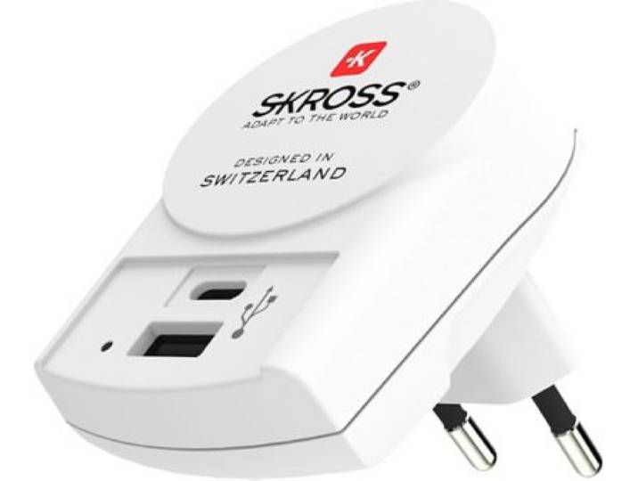 Skross - Adaptateur Prise Secteur Europe 1 Usb + 1 Type C