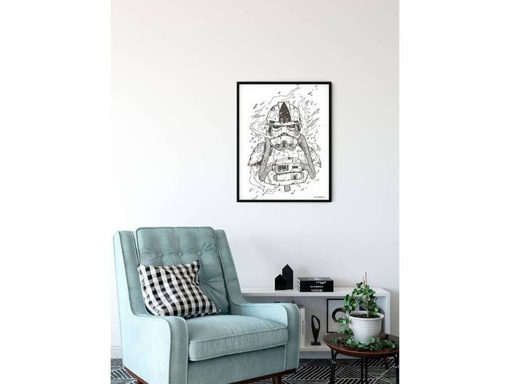 Wandbild Pilot Drawing Fotopapier mit seidenmatter Oberfläche und hoher Lichtbeständigkeit Multicolor 50 x 70cm