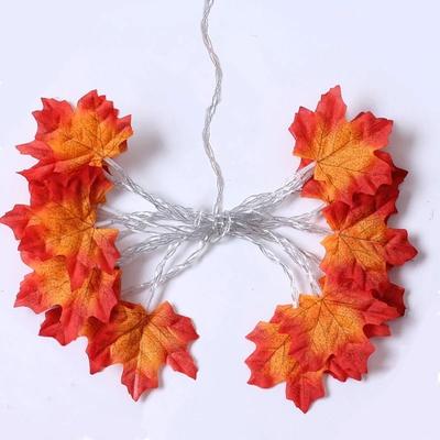 Uplifted Goods Maple Leaf LED Light String Garland For Christmas And Fall Decor b 6m 40led battery Box