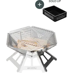 Boxio Fire Set Feuerschale mit Grillrost und Solo Up Eurobox