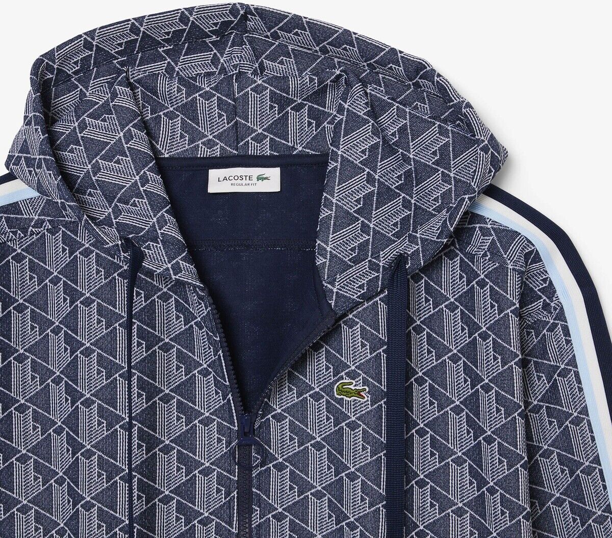 LACOSTE Sweat zippé à capuche en jacquard monogramme