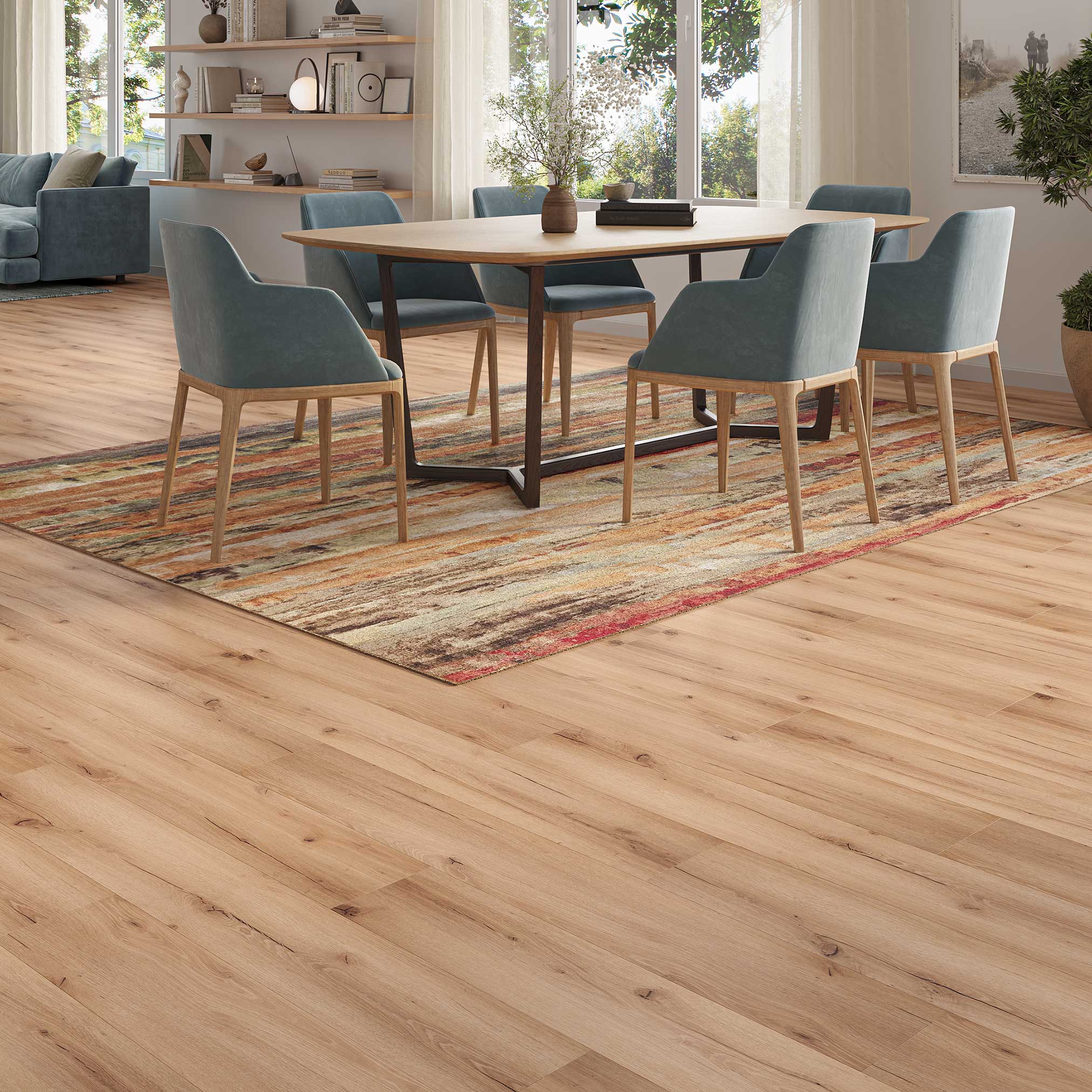 Luxury Flooring Natural 2.5mm Wood Effect Glue Down LVT Luxury Vinyl Flooring