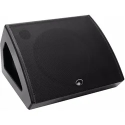 Omnitronic KM-115A Aktiv-Bühnenmonitor koaxial (Aktiv), PA Lautsprecher, Schwarz