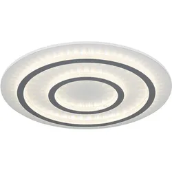 LED Deckenlampe dimmbar mit Fernbedienung Kristall Deckenleuchte weiß Wohnzimmerlampe, Farbwechsel, 60W 2100lm warmweiß-kaltweiß, D 55 x 6 cm