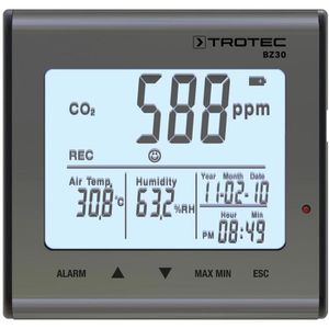 Trotec CO2-Messgerät 3510205015, BZ30, misst Temperatur, Luftfeuchtigkeit, mit Speicher