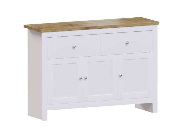 Vida Designs Arlington Sideboard mit 2 Schubladen und 3 Türen Groß Schrank Schränkchen MDF Möbel Weiß
