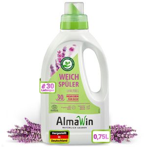 AlmaWin Weichspüler Lavendel, Konzentrat, Bio, vegan, natürliche Inhaltsstoffe & ätherische Öle, 750 ml, 30 WL