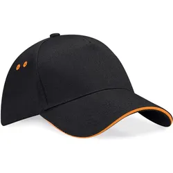 Beechfield Unisex 5-Panel Sandwich Kappe Klassische Cap B15C black/orange one size