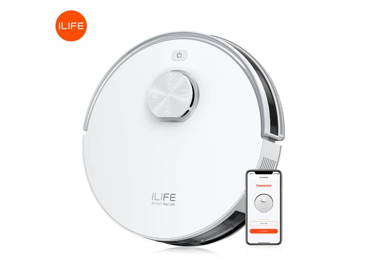 Aspirateur robot ILIFE V30, navigation laser, aspiration de 10000 Pa, autonomie jusqu'à 150 min, contrôle par application, nettoyage personnalisable
