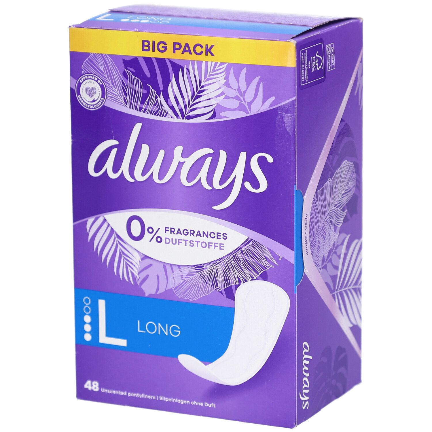 Always Slipeinl Daily Prot Long 0% BigP 48 Stk St Binden