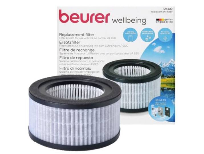 Beurer LR 220 Filtervervangingsset, drielagig filtersysteem, voorfilter, HEPA-filter H13, actieve kool, vervangingsfilter voor de Beurer LR 220 luchtreiniger