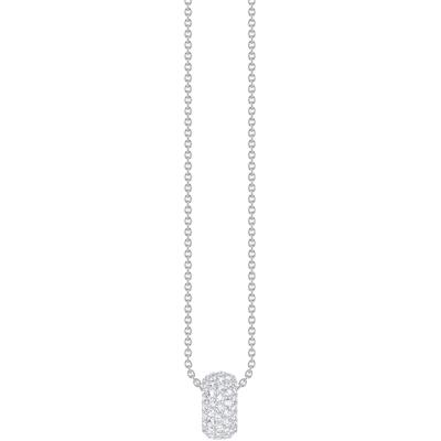 Kette mit Anhänger THOMAS SABO "Schmuck Silber 925 Halskette mit Anhänger in Ringform" Gr. 45, silber (silberfarben, kristallweiß), Halsketten, Damen, 45, Silber 925 (recycelt), L: 45 B: 1mm, mit Zirkonia (synth.), B:1mm