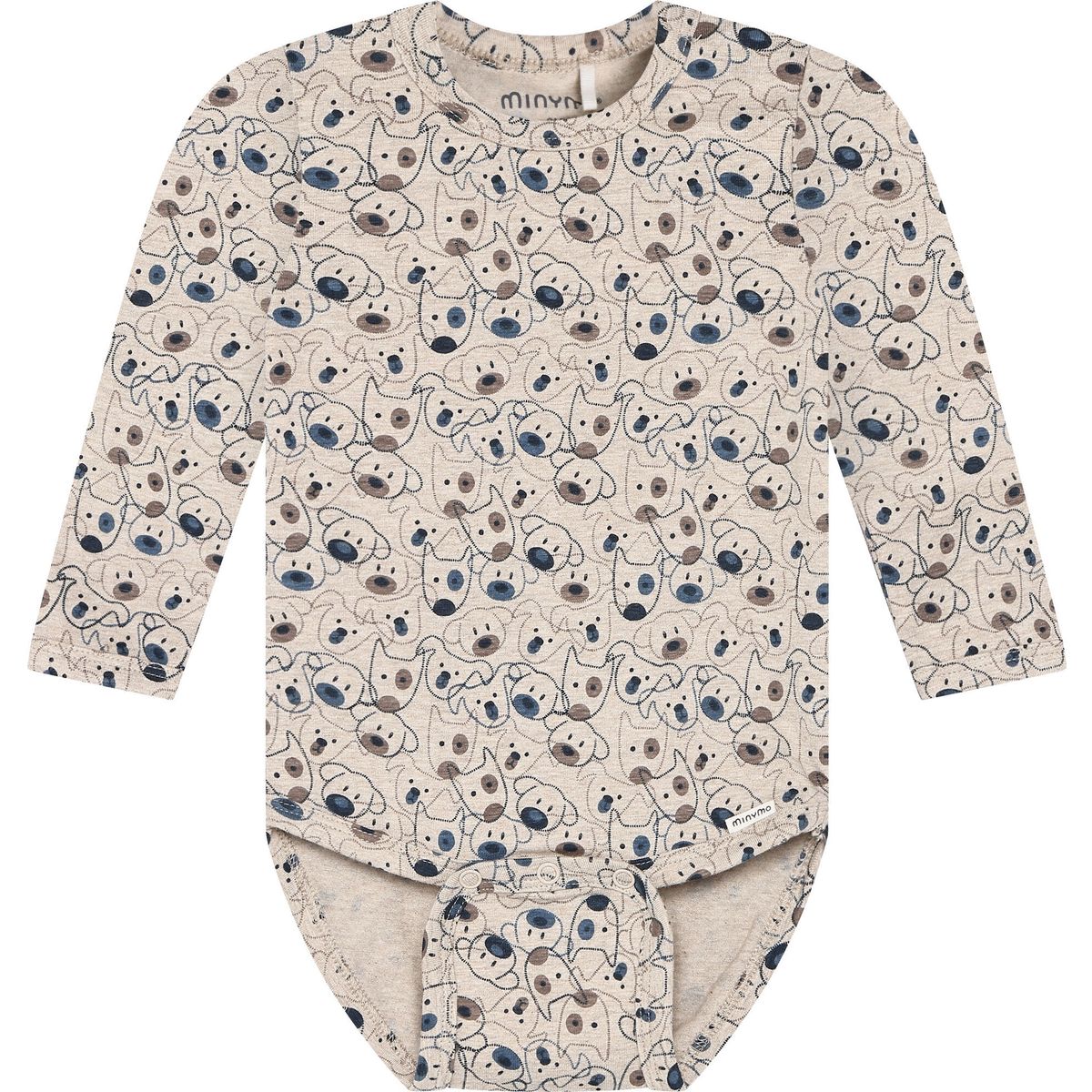 Minymo Body LS AOP beige melange (2055) 92 114516-2055-92