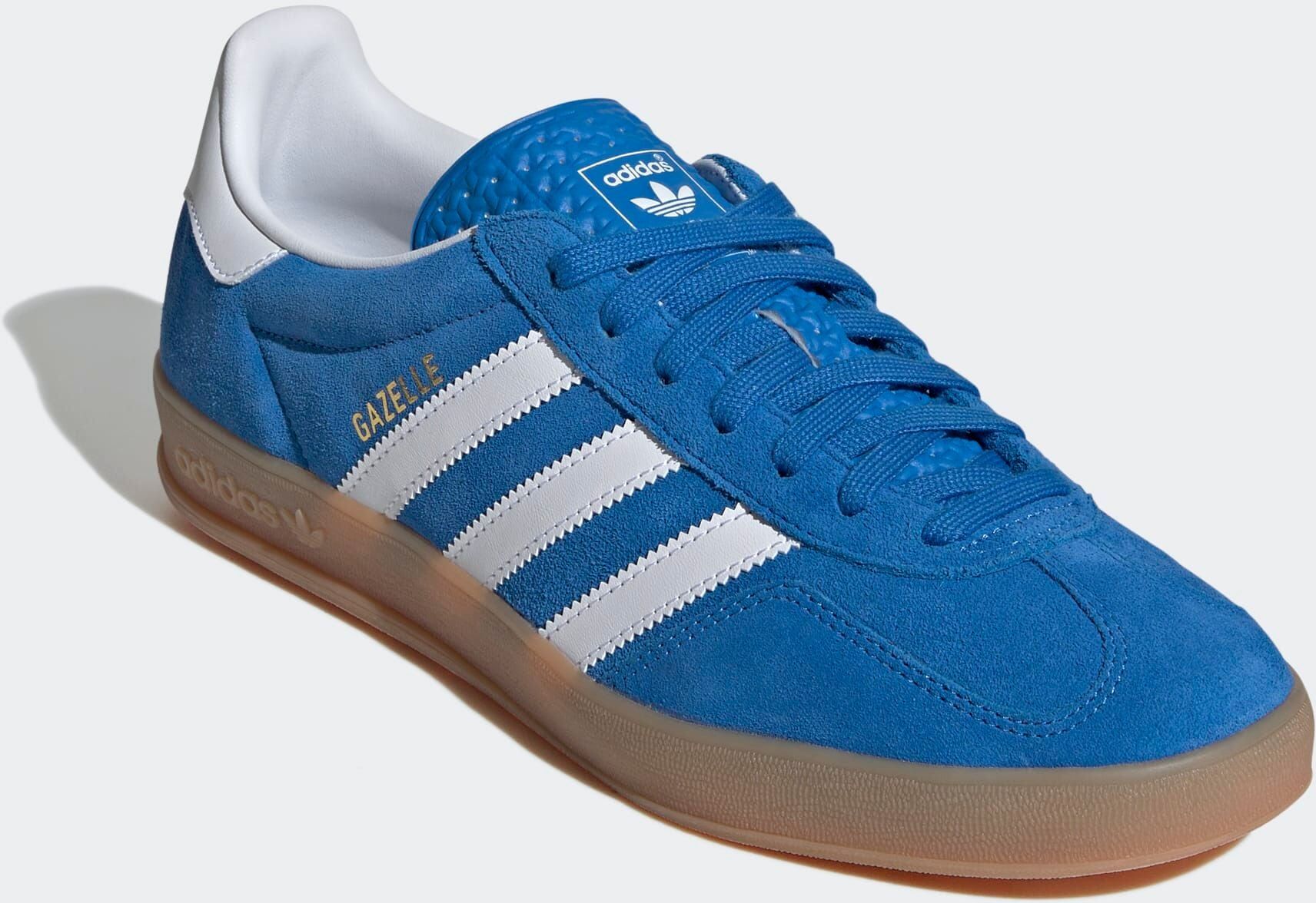 Sneaker ADIDAS ORIGINALS "GAZELLE", Herren, Gr. 41, blau (blaubird, ftwwht, gum2), Leder, Synthetik, Schuhe Sneaker blaubird, ftwwht, gum2 41