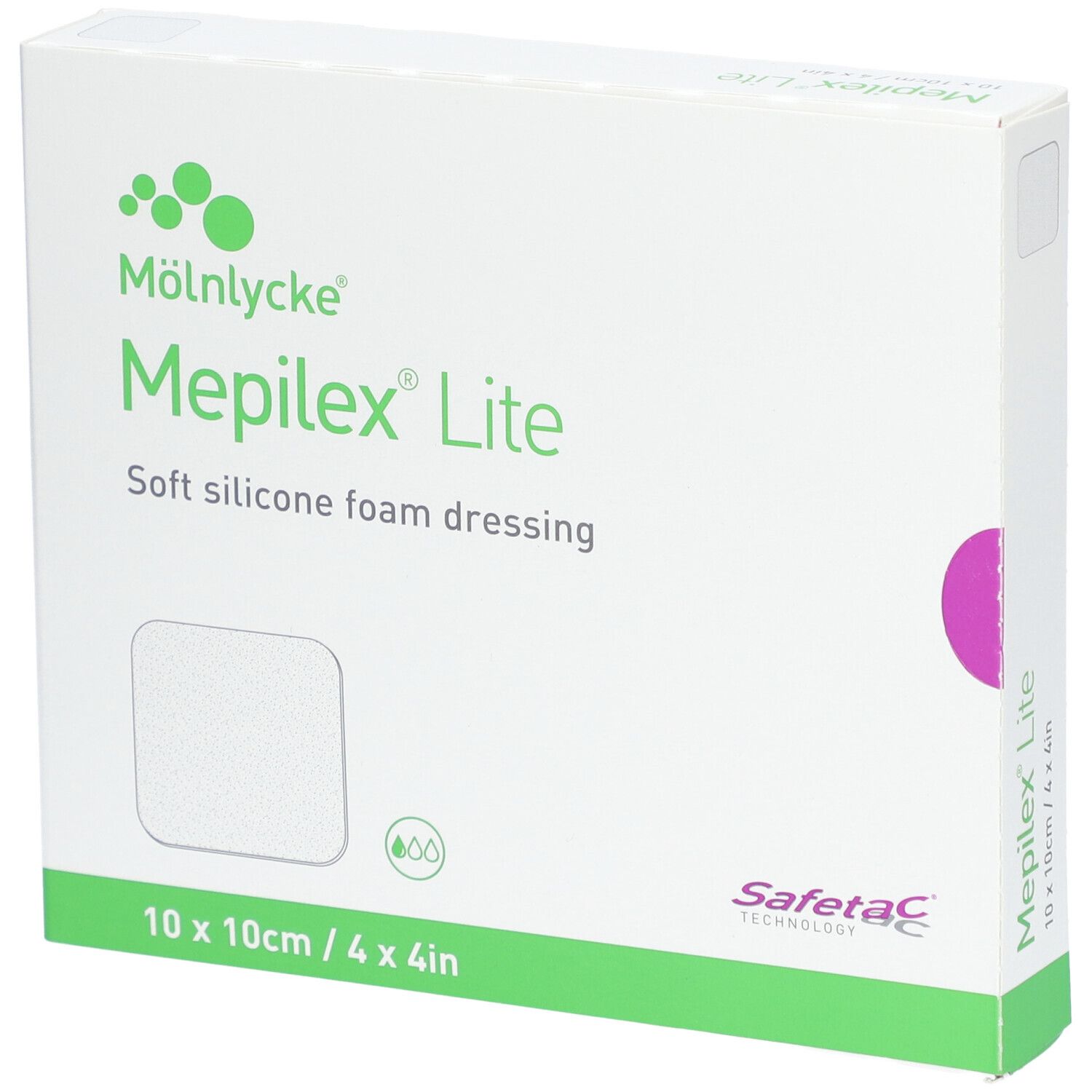 Mepilex Lite Absorptionsverb 10x10cm Silik 5 Stk St Bandage(s)