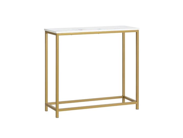 Table console cadre en métal et effet marbre