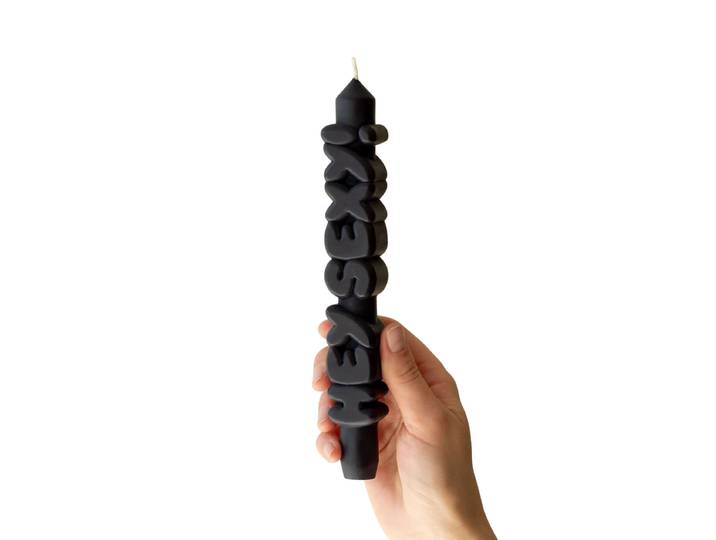 Kerze Taper candle HEY SEXY! schwarz