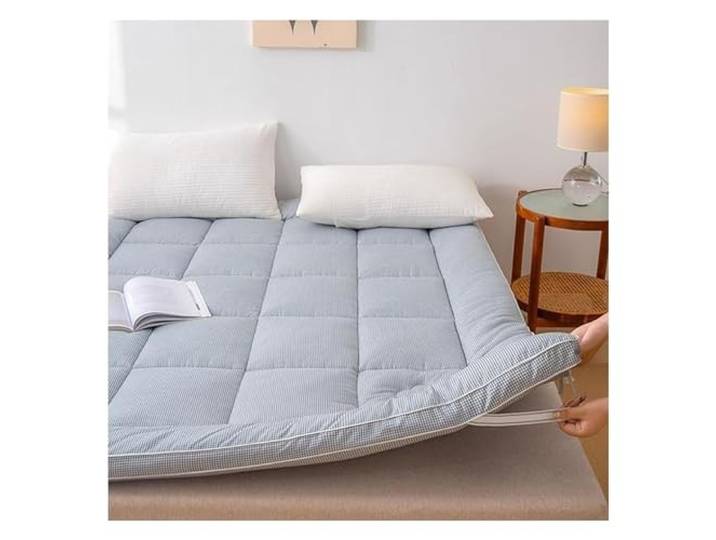 TVANTRUXIS Japanische Boden-Futon-Matratze aus Baumwolle 90–180 x 200 cm, Camping, Reisen, Zuhause, Hotel, Schlafsaal, Krankenhaus, Gast: auf dem Boden(B,150*200cm)
