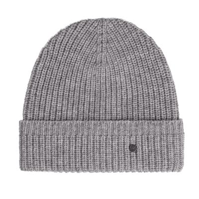 Strickmütze PEARLWOOD "LIV", Damen, grau (graphite), Wolle, Mützen Strickmütze, schlichtes Design - lässt sich vielseitig kombinieren