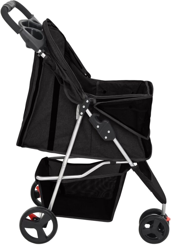 vidaXL Poussette pour chien pliante Noir 80x46x98 cm Tissu Oxford