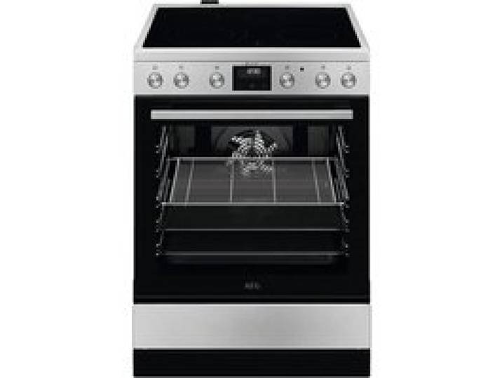 Cuisinière vitrocéramique acier inoxydable - AEG - 4 zones Hi-Light - Four électrique - Gril électrique