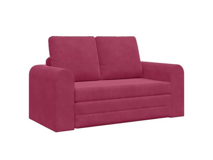 Todiikf Schlafsofa Samt Weinrot 148x71x83 cm Klappsofa Couch 2-Sitzer Wandelbare Bettcouch in Weinrot für Wohnzimmer und Gästezimmer, mit weichem Bezügen und flachen Armlehnen.