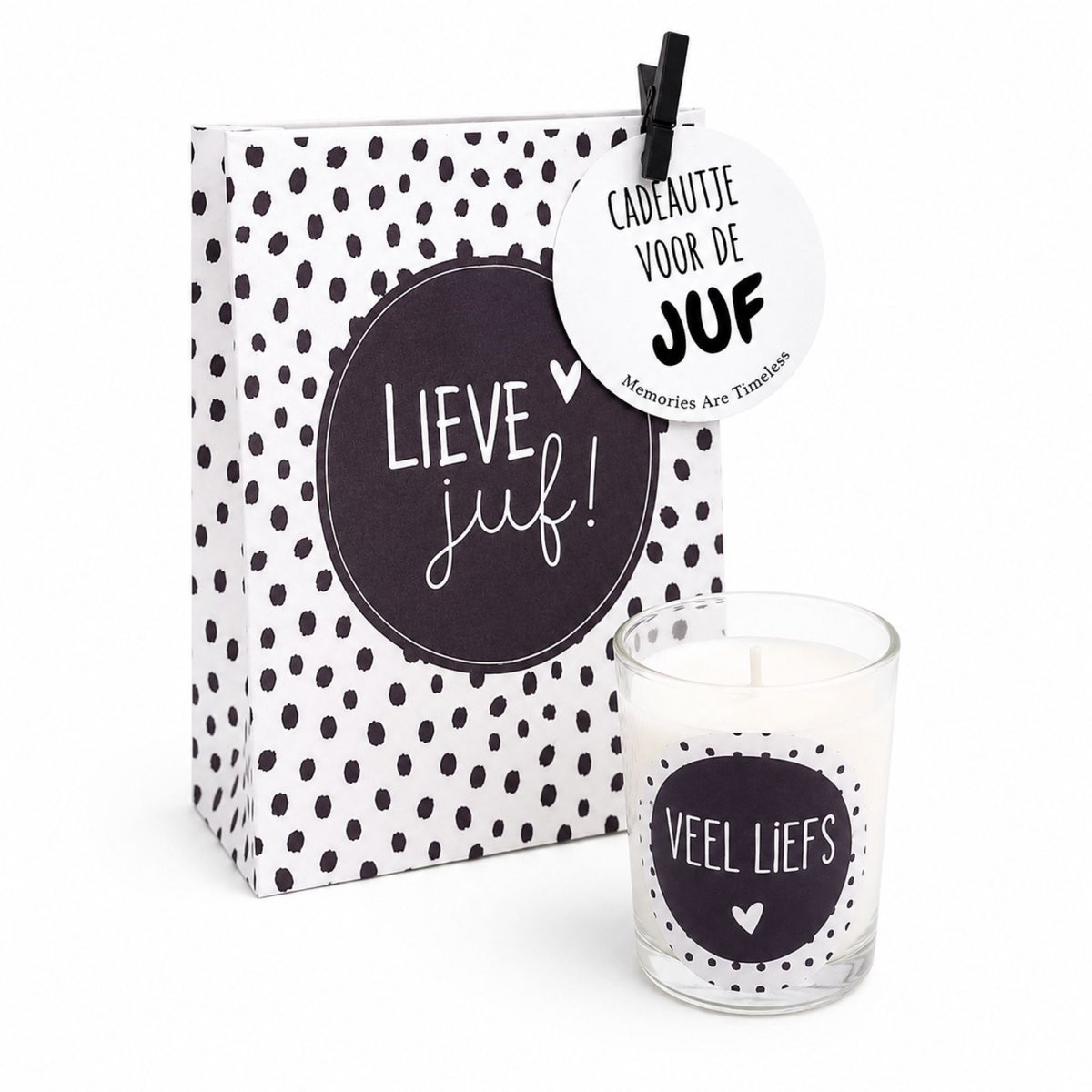 Memories Are Timeless Lieve Juf Cadeauset met Kaars