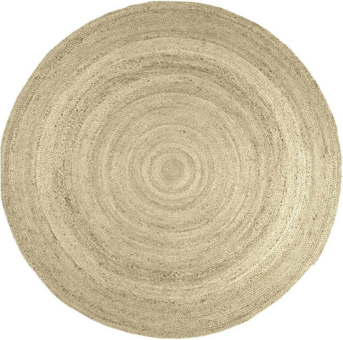 Handgeweven beige jute vloerkleed vierkant 120 x 120 cm