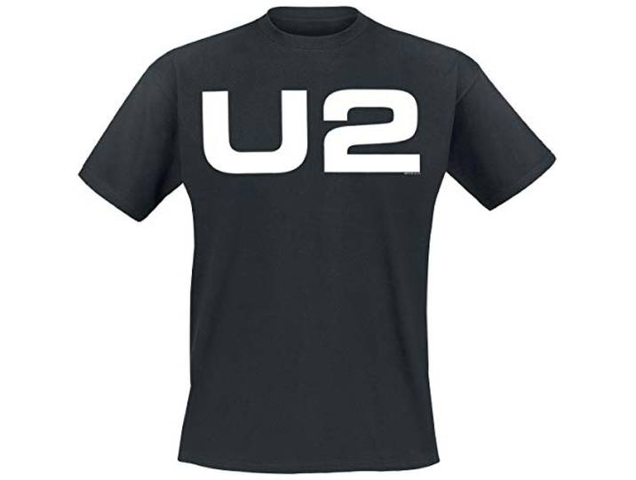 U2 Heren Tshirt -L- Logo Zwart