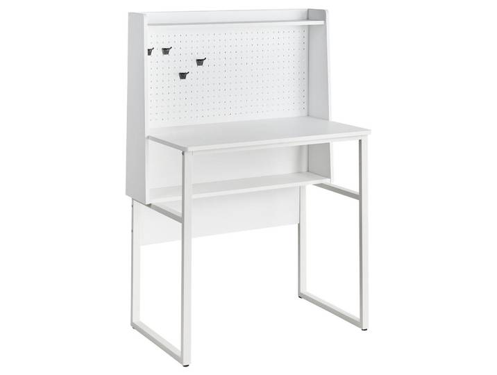 Beliani Schreibtisch mit Lochplatte Weiß 84/48 cm Buxton, 84x121x48 cm, Büromöbel, Schreibtische, Schreibtische