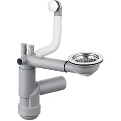 TRIZERATOP Siphon für Granitspülbecken, 1-Becken weiß/Chrom