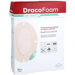 Dracofoam Haft Sensitiv Oval Schaumst.wund.8x12cm 10 St