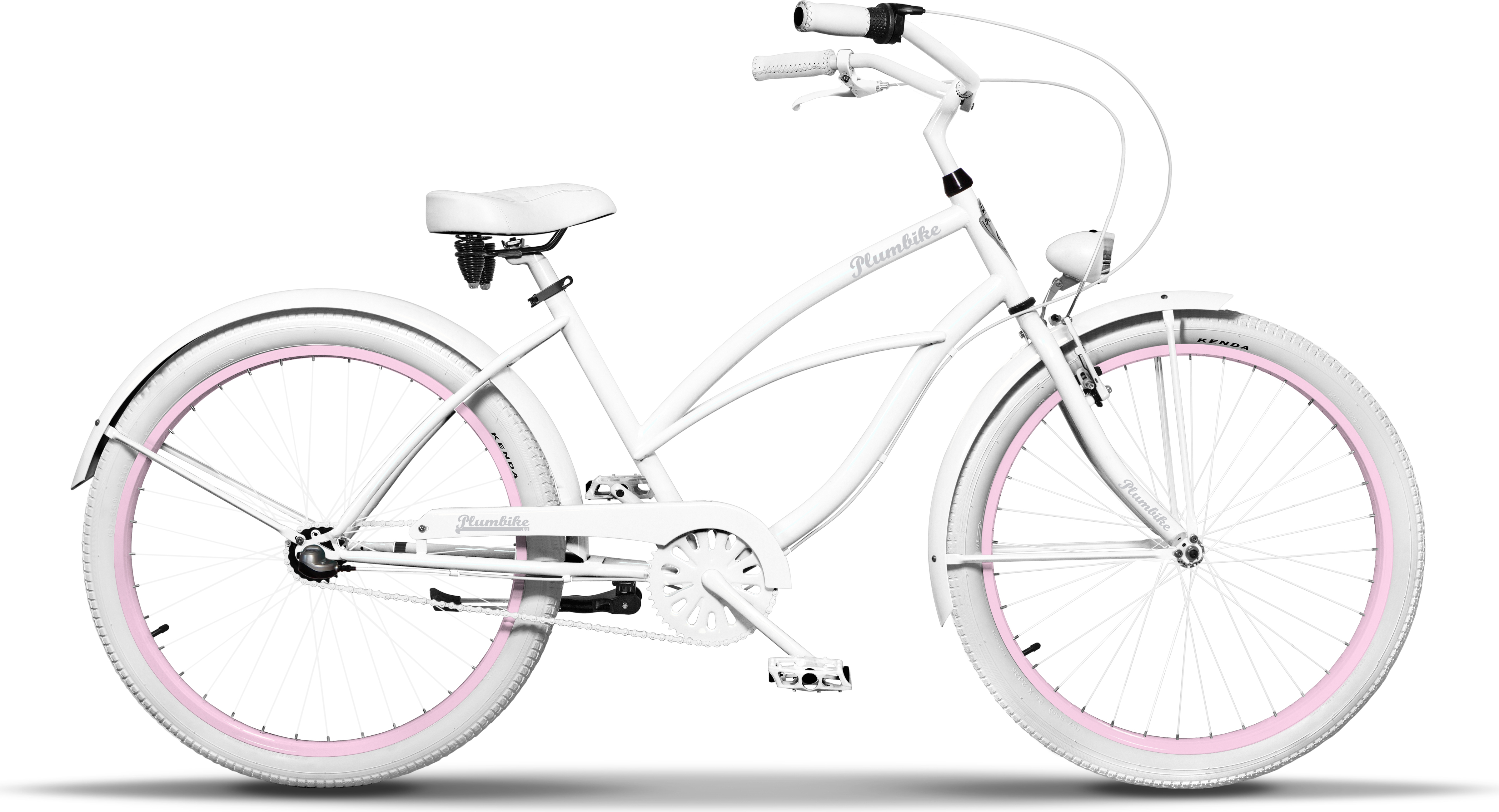 Plumbike La Donna Pearl Fahrrad, 26"-Räder, 7-Gang-Version, Weiß