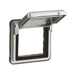 Legrand 077880 Mosaic Adapter mit Klappdeckel Soliroc IP55 IK10 grau
