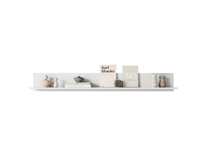 Mirjan24 Wandregal Vera L-138, Weiß, Rechteckig,Rechteckig, 139x18x12 cm, Wohnzimmer, Regale, Wandregale