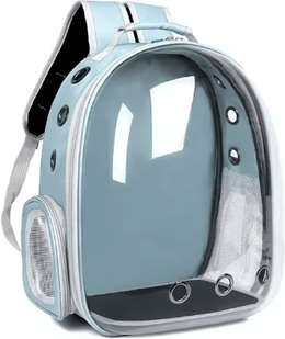 Inspire Picks Space Capsule Transparent Pet Backpack Carrier For Cats & Small Pets blue one Size
